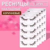 Коричневые накладные ресницы TZong 02 5 шт